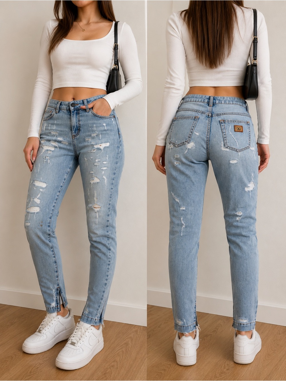 Dolce & Gabbana Light Blue Distressed Boyfriend Jeans